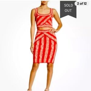 BCBG Maxazria Alexa High Waist Bandage skirt 2 piece dress set ,Aryelle Top